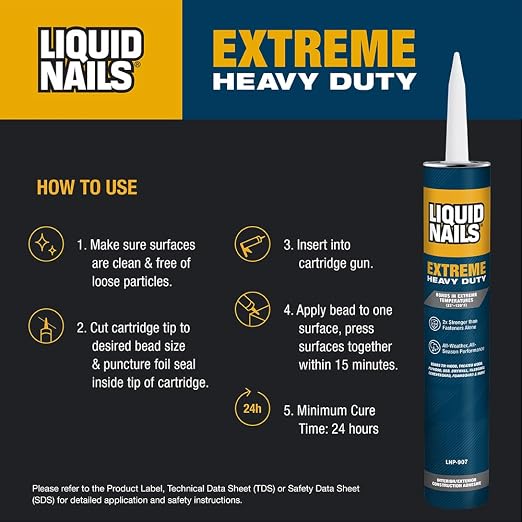 Liquid Nails Extreme Heavy Duty 28 oz. White Latex-Based Construction Adhesive - Image 3