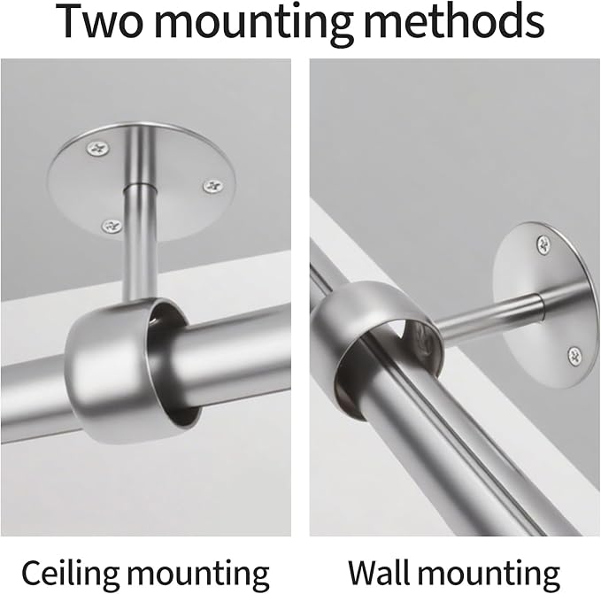 Antrader 1-1/2" Curtain Rod Ceiling Mount Bracket, Stainless Steel Flange - Image 5