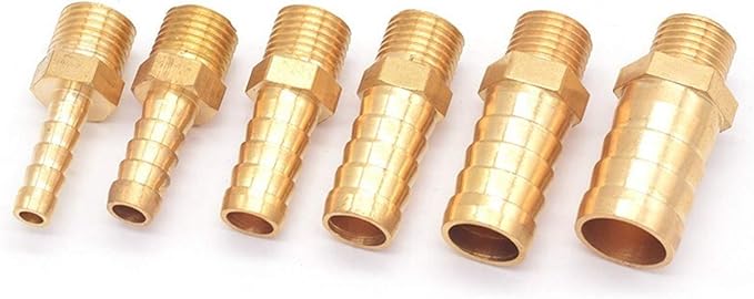 PYouo-Brass Pipe Joint 5PCS Metric Male Thread Brass Pipe Fitting Coupler by Pangyoo