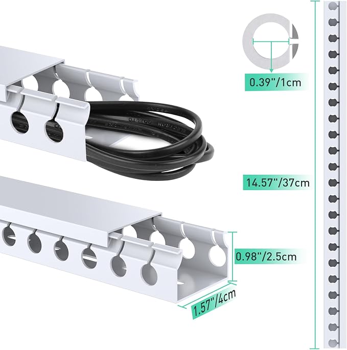 ENONCI Cable Raceway Kit 77in Under Desk Wire Cover Organizer 5-Pack | Channel - Image 4