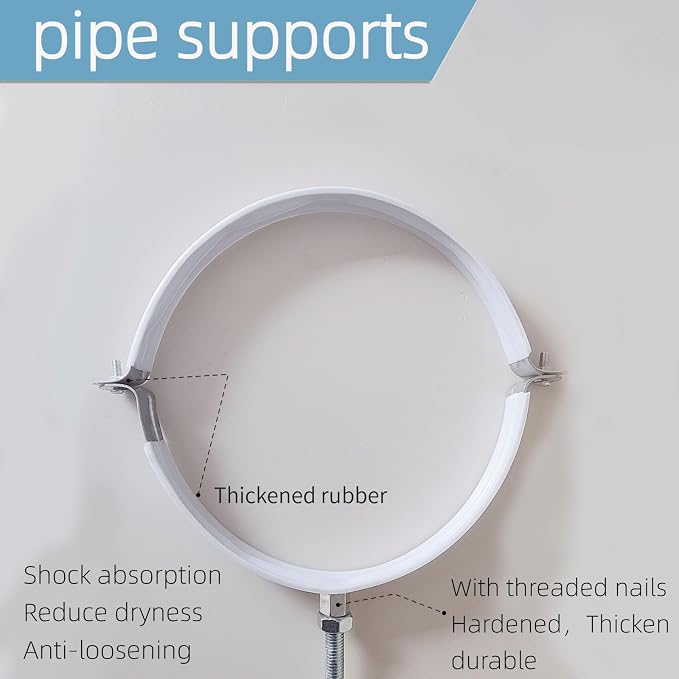 2 Sets 6 Inch Adjustable Pipe Bracket，Heavy Duty Galvanized Iron Stove Pipe - Image 5