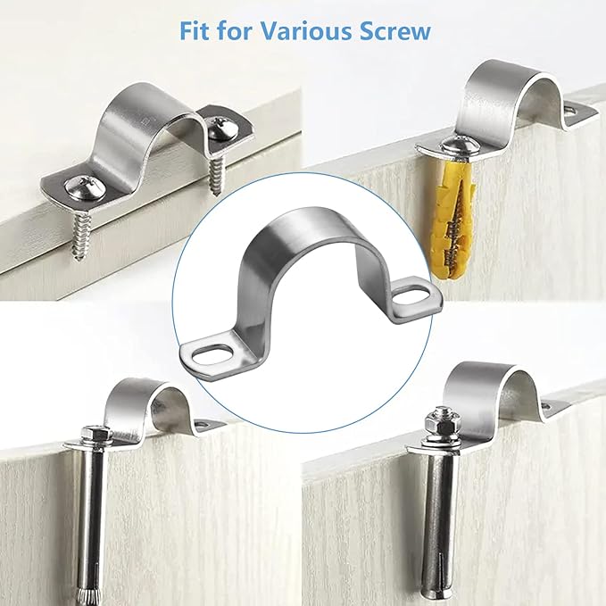 18mm Heavy Duty 2 Hole U-Tube Strap Clamp, Stainless Steel-304 | 10Pcs - Image 5