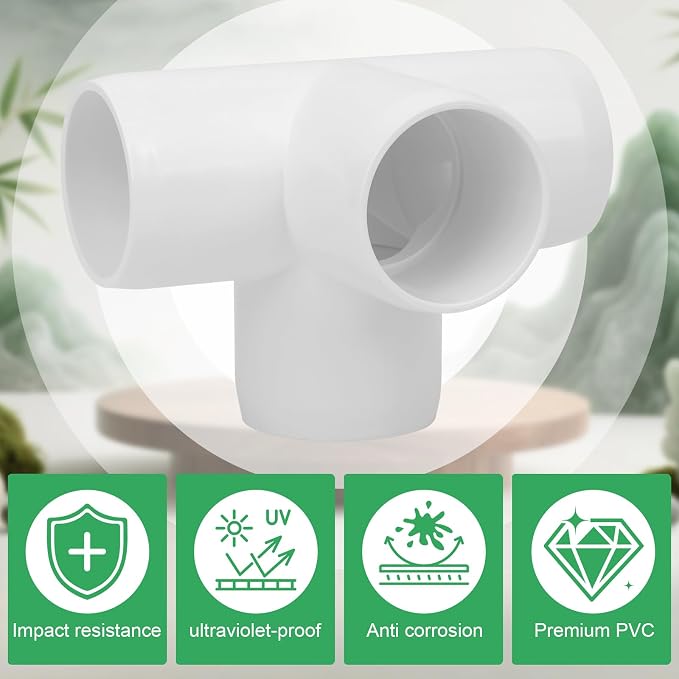 8Pack 1-1/4IN 4-Way PVC Pipe Fittings SCH40 Furniture Grade PVC Elbow Corner - Image 4