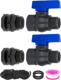 PVC Rain Barrel Spigot Kit 2 Pack 3/4" GHT Bulkhead Fitting by Vtenyeo