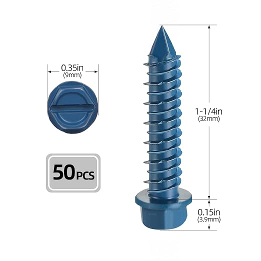 3/16" x 1" Concrete Screws, for Masonry, Brick or Stucco - Image 2