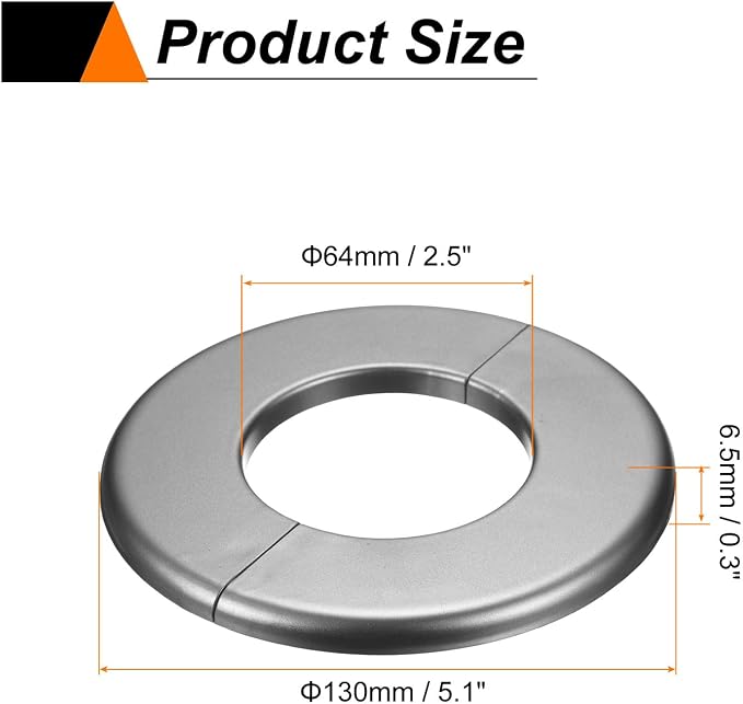 HARFINGTON 2pcs Wall Split Flange 64mm/2.5" Self-Adhesive Plumbing Cover Plates - Image 2