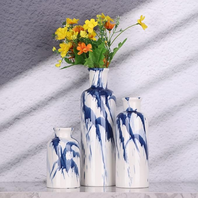Blue Ceramic Vase Set - Image 7
