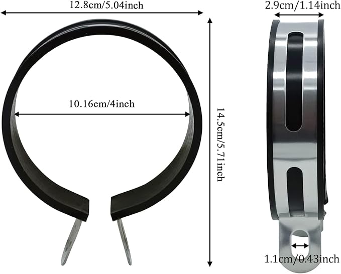 Universal Motorcycle Exhaust Clip Clamp Muffler Pipe Hanger Bracket | Half Round - Image 2