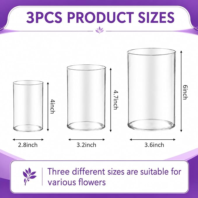 36pcs Glass Vase Cylinder for Centerpieces 4, 6Inch Tall Small Flower Glass - Image 5