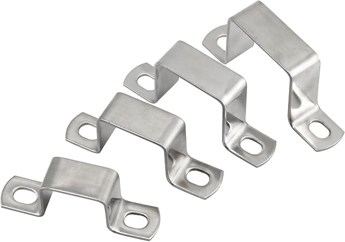 M80x20mm Square Tube Bracket 304 Stainless Steel U Shape Metal Bracket Pipe - Image 5