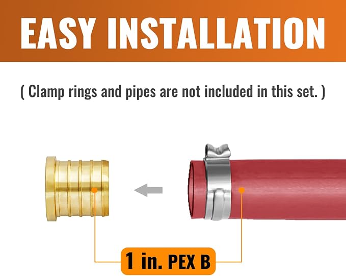 6-Pack 1 Inch PEX Plug End Cap Fittings | Brass - Image 3