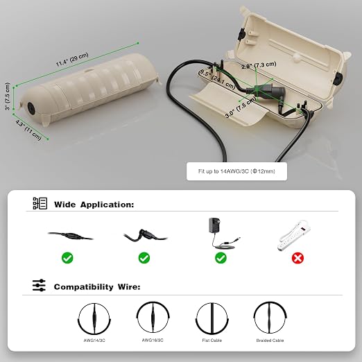 Outdoor Extension Cord Safety Cover, - Image 2