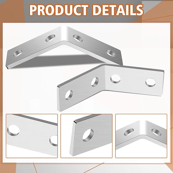 8 Pack 45 Degree Angle Bracket for 1-5/8 Strut Channel, Heavy Duty 5.7mm Thick - Image 5