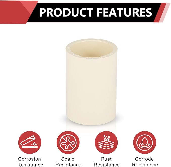 EFIELD 1-Inch CPVC Pipe Fittings, Slip x Slip Coupling, - Image 3