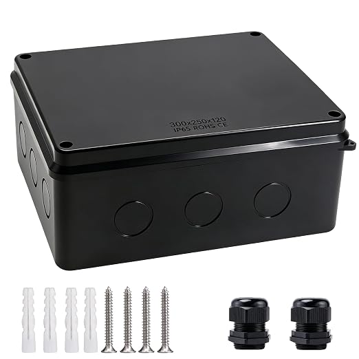 Junction Box, Reserved Holes Electrical Boxes Waterproof IP65 ABS Plastic by LuSumtly