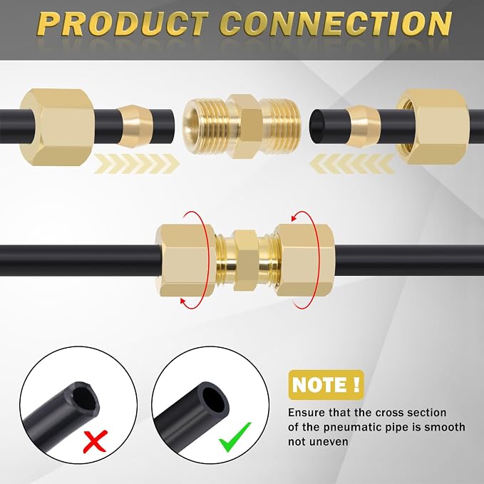 1/2 Inch Compression Fitting, 1/2" OD X 1/2" OD Compression Union Connectors & - Image 5