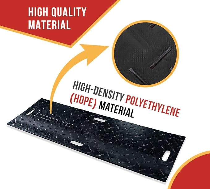 4 Pk 2' x 6' - 1/2" Thick Heavy Duty Ground Protection Mats - Easily Supports - Image 4