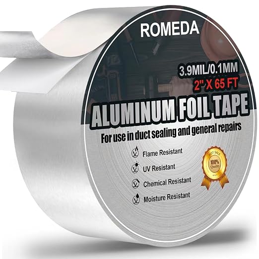 Romeda Aluminum Foil Tape, 2 inch x 65 Feet Foil Tape, High Temperature Heavy by Romeda