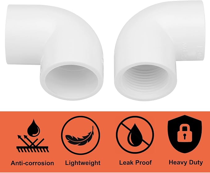10Pack 1" Slip x Female Thread 90 Degree PVC Elbow Pipe Fitting Connector SCH40 - Image 4