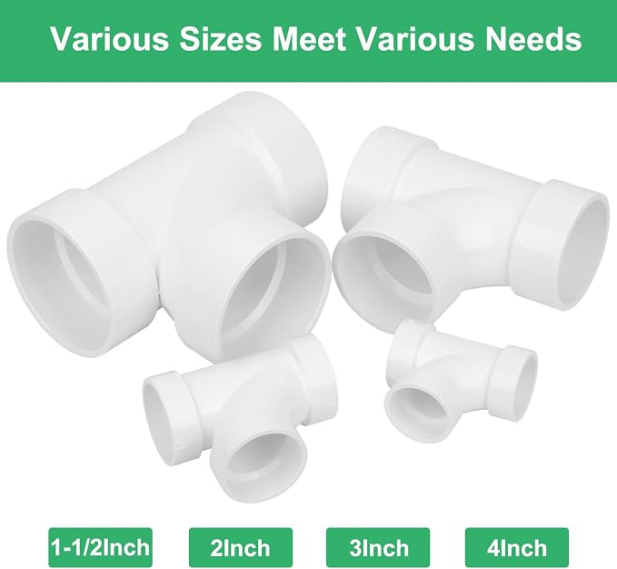 4IN PVC DWV Sanitary Tee 3-Way PVC Pipe Fittings Adapter Furniture Build Grade - Image 6