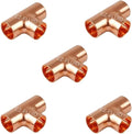 EZ-FLUID 1" Copper Tee, C X C LF Sweat Solder Tee, Pressure Copper Fittings by EZ-FLUIDPlumbingProducts