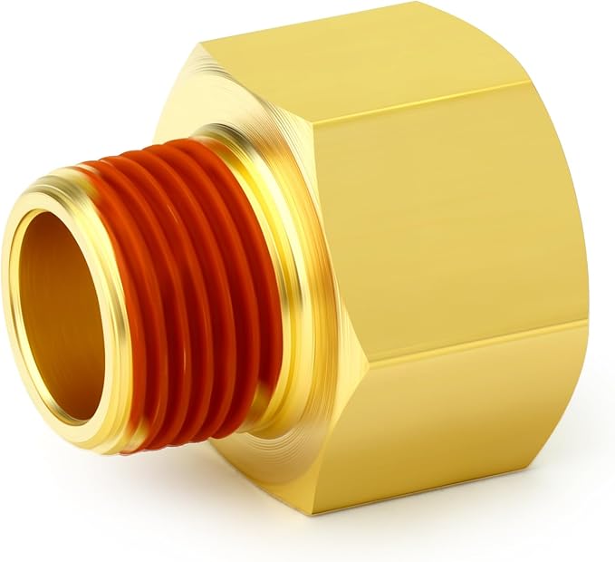GASHER 5PCS Brass Pipe Fitting, 3/8" Female x 1/4" Male Pipe - Image 7