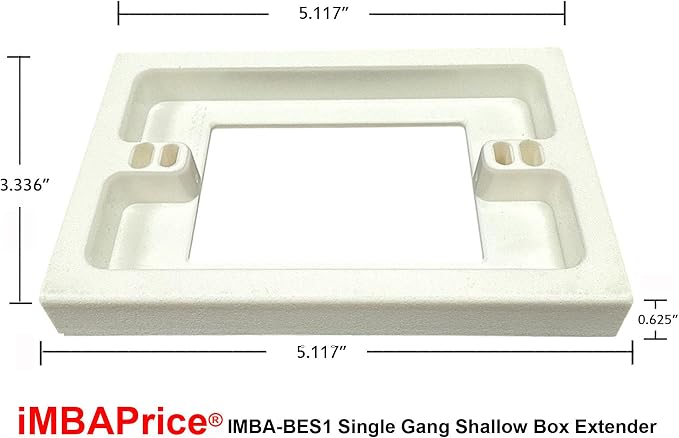 iMBAPrice BES1-2 1-Gang Non-Metallic Shallow Surface Box Extender - Image 2