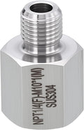 1 Pack 304 Stainless Steel Male to FeMale Adapter, M8*1 Male x 1/8" FeMale NPT by Rebower
