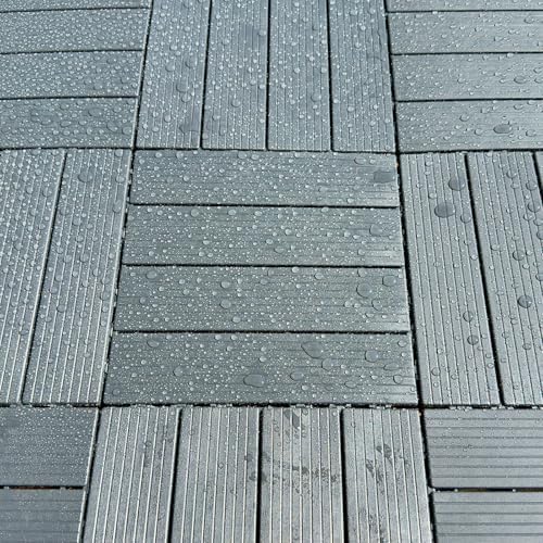9 Pack Plastic Interlocking Deck Tiles, Patio Deck Tiles Waterproof Outdoor - Image 6