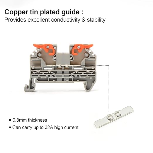 50Pcs KV2.5 Terminal Blocks, 28-12 AWG | 28-12 AWG Compact Wire Conductor - Image 3