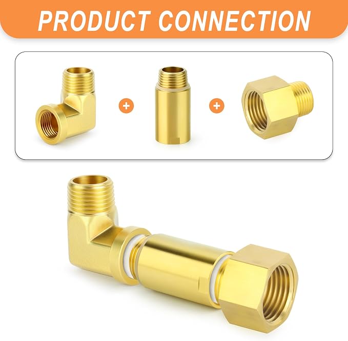 GASHER 4Pcs Brass Pipe Plumbing Adapter - Image 3