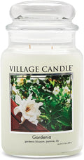 Village Candle Gardenia Large Glass Apothecary Jar Scented Candle 21.25 oz. by VillageCandle