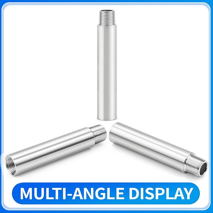 ChillWaves 304 Stainless Steel Pipe Fitting, Nipple Cast Pipe 3/8" NPT Male x - Image 3