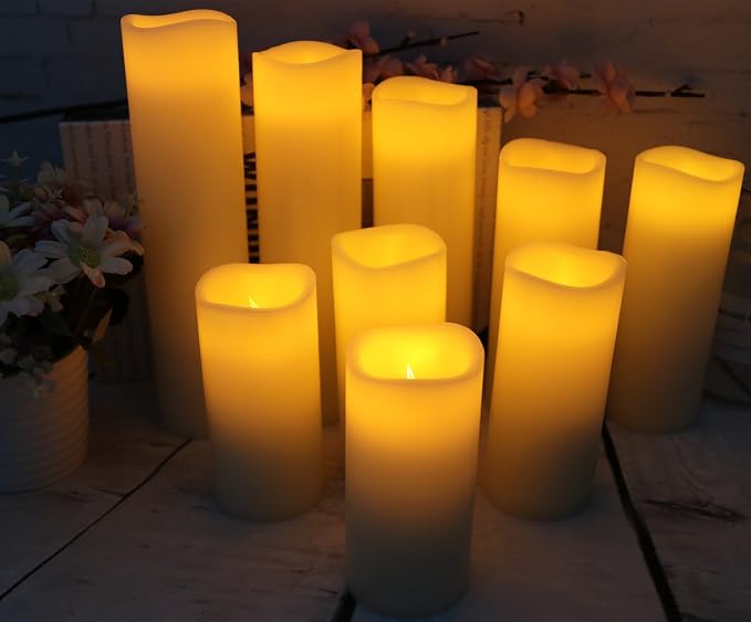 Flameless Candles Battery Operated Candles Real Wax Pillar LED Candles - Image 3