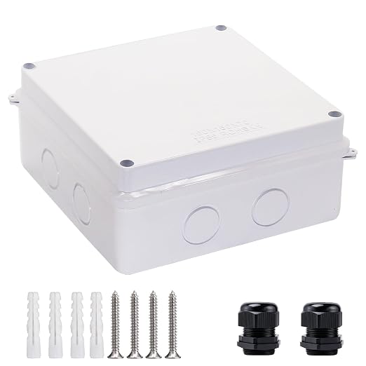 Junction Box, Reserved Holes Electrical Boxes Waterproof IP65 ABS Plastic by LuSumtly