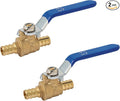 2-PCS PEX Ball Valve 1/2", Full Port Shut Off Valve 1/4 Turn | Brass by SUNGATOR