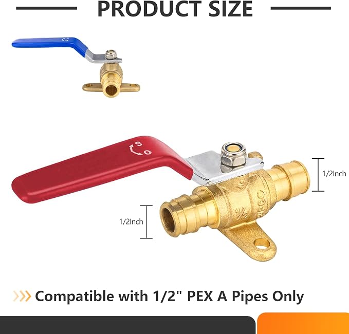 10PC HeSun 1/2 Inch PEX-A Expansion Ball Valve - Image 3