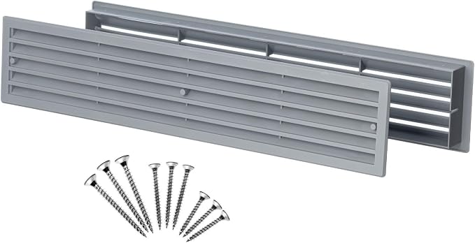 1 Set - Two-Sided Door Vent Cover 17.7x3.6 inch - Gray Plastic Ventilation by Steinberg14