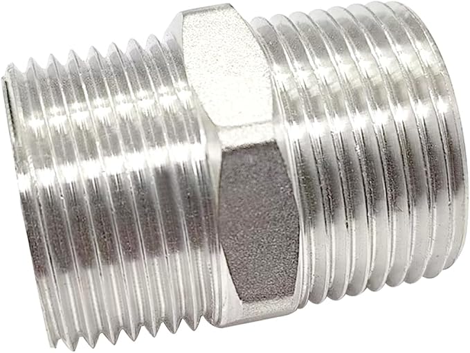 1-1/4" Male to 1-1/4" Male NPT Hex Nipple, Pipe Fittings 304 Stainless Steel - Image 5