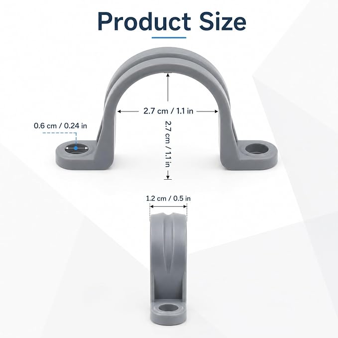 3/4 Inch PVC Pipes Mounting Straps 2 Holes Pipes Strap | Plumbing Pipes Clamps - Image 2