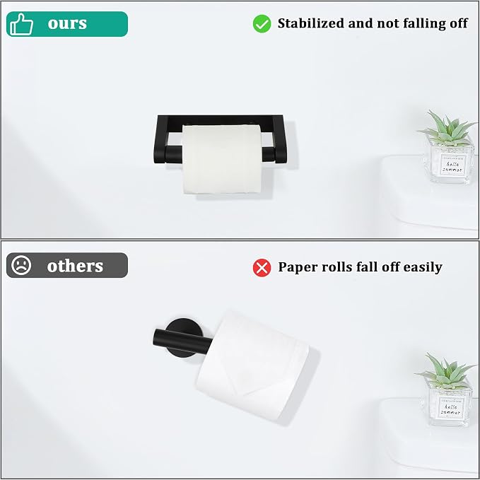 Alise Black Toilet Paper Holder Wall Mounted - Image 2