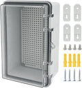 Junction Box, Hinged Grey Clear Cover IP67 Waterproof ABS Project Box by Otdorpatio