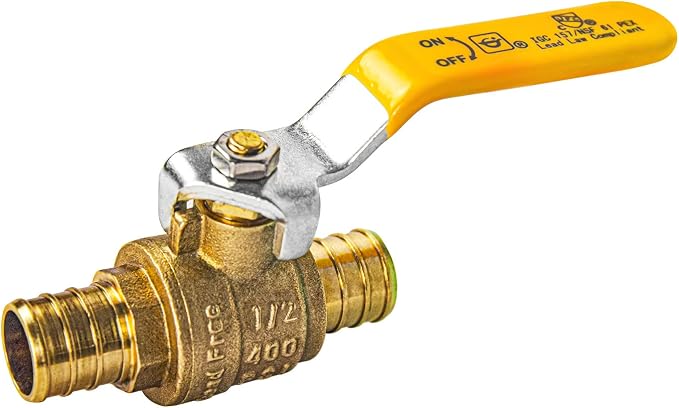 AB 1/2 Inch X 1/2 Inch Full Port PEX Ball Valve, Brass Water Shut Off Valve - Image 5