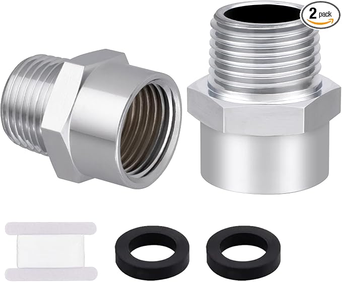 Brass 1/2" G Female to 1/2" NPT Male Adapter, Pipe Fitting Connector, G to NPT by hsmhose