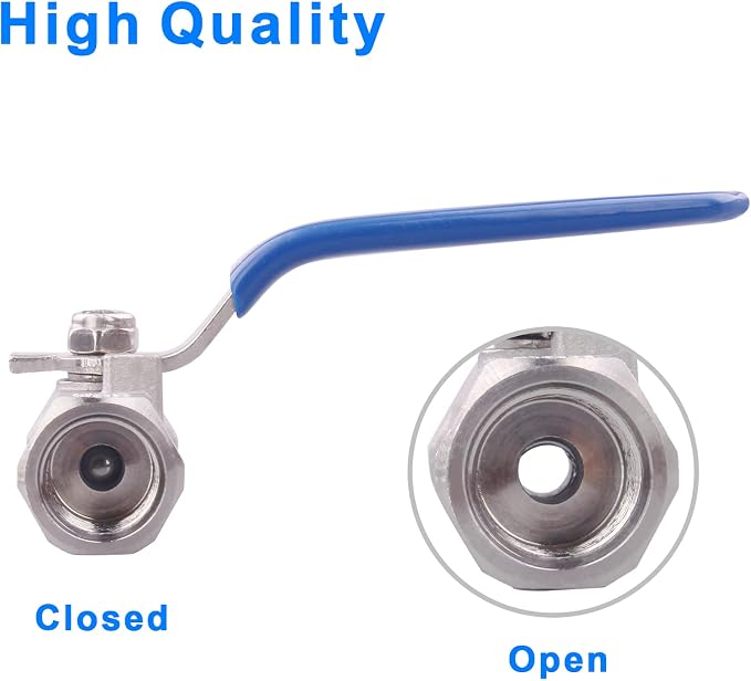 DERNORD Stainless Steel Ball Valve 1PC Type 0.25 Inch NPT Standard Port - Image 4