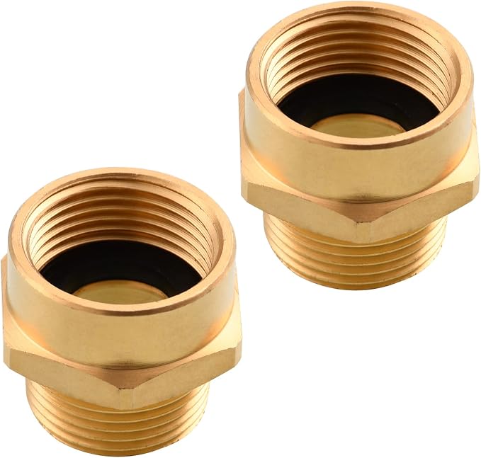 Brass Garden Hose Adapter G 3/4" Female to 3/4" NPT Male Connector Pipe Fitting by Tecmolog