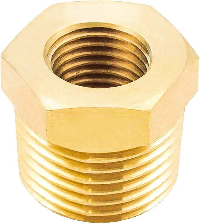 Joywayus 3Pcs Brass Reducing Hex Bushing 3/8" NPT Male to 1/4" NPT Female | - Image 3