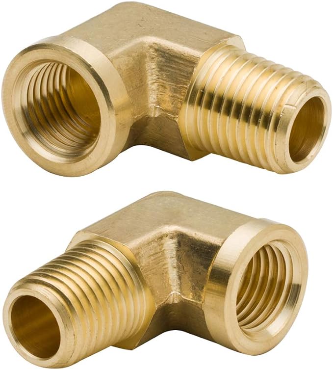 1/4 Inch Brass Street 90 Degree Elbow 1/4" NPT Male x 1/4" NPT Female Forged by Legines