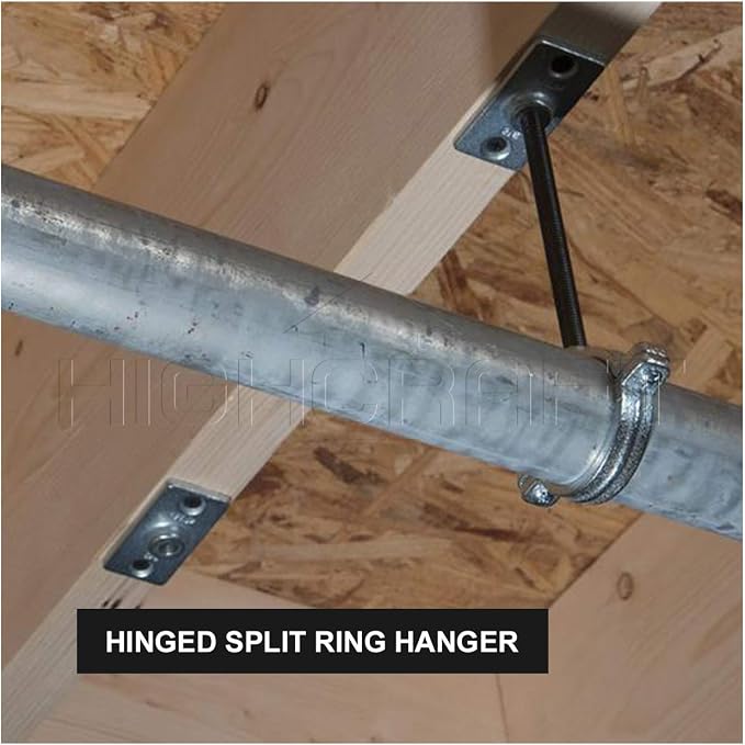 HIGHCRAFT HINGG-02-5 Industrial Decor Hinged Split Ring Pipe Hanger 2 in. - Image 4