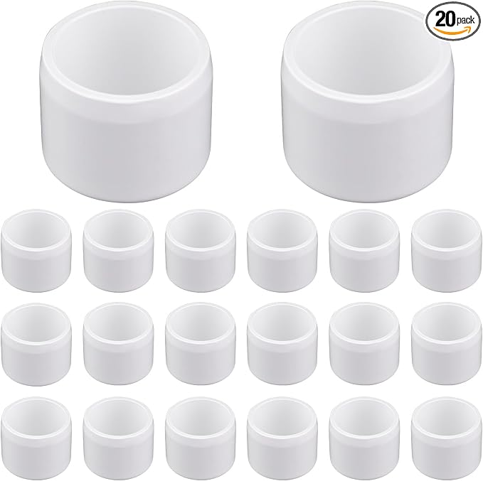 20 Pack 1" PVC Fittings End Cap, Furniture Grade 1 Inch PVC Pipe Fittings End by Unknown